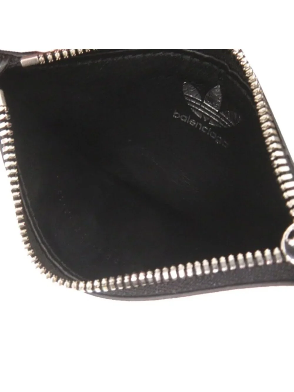 Balenciaga Adidas Collaboration Trefoil Leather Black Wallet on Chain